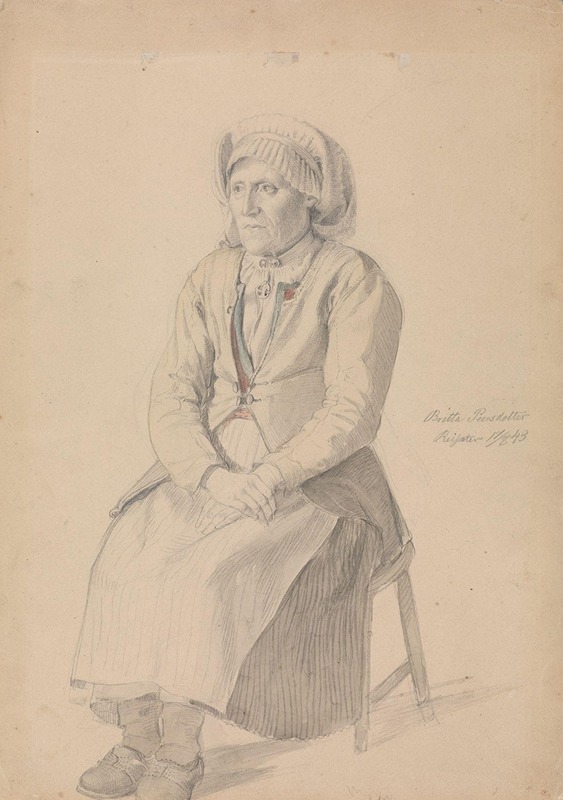 Britta Peersdotter Reisæter, Ullensvang by Адольф Тидеманд, 1843 — digital art print download