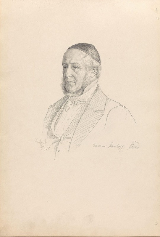 Christian Bernstorff Bødtker by Адольф Тидеманд, 1858 — digital art print download
