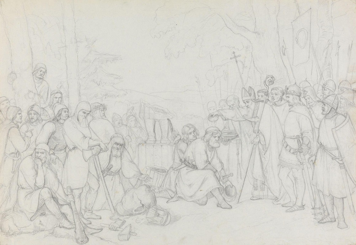 Dale Gudbrands dåp by Адольф Тидеманд, 1843 — digital art print download