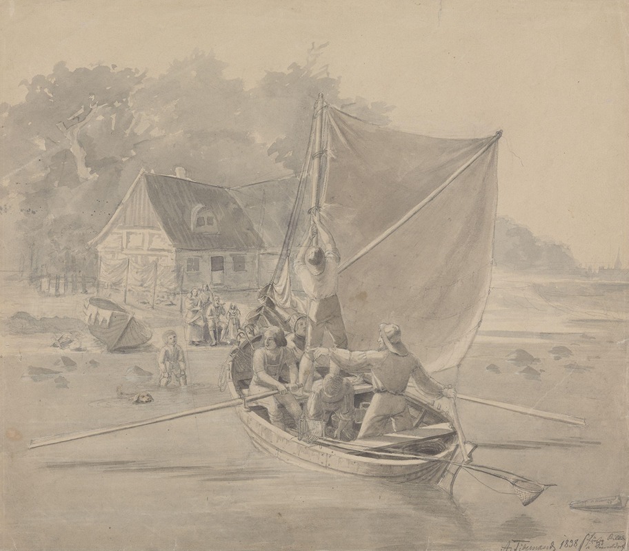 Danske fiskeres hjemkomst — Adolph Tidemand