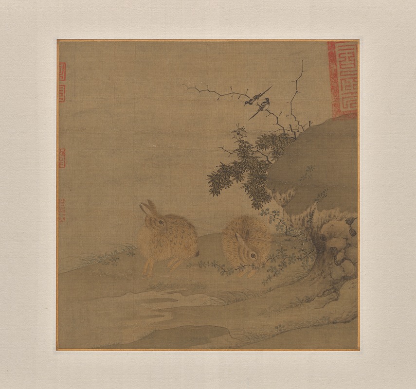 Magpies and Wild Rabbits by Li Yong — digital art print download