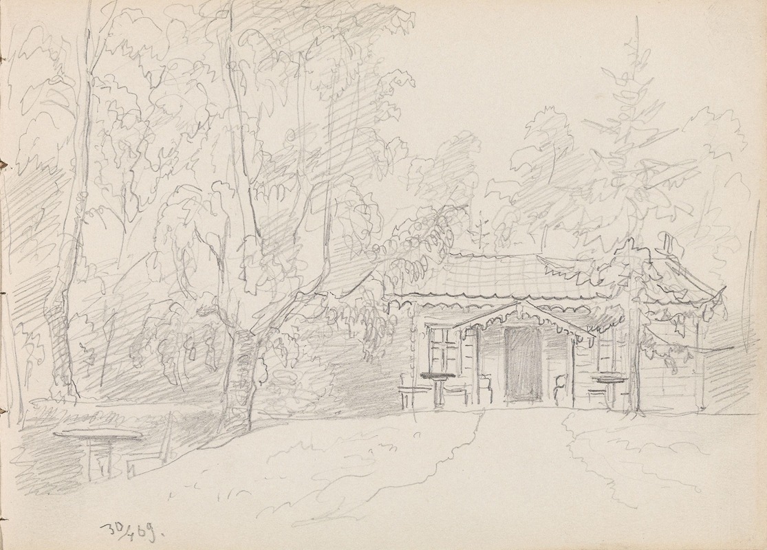 Et hus i skogen by Адольф Тидеманд, 1869 — digital art print download