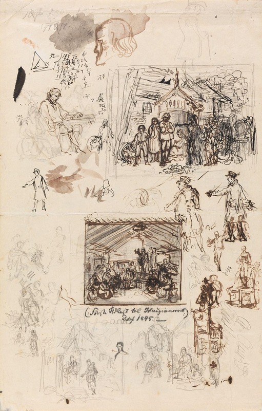 Figurskisser by Адольф Тидеманд, 1845 — digital art print download