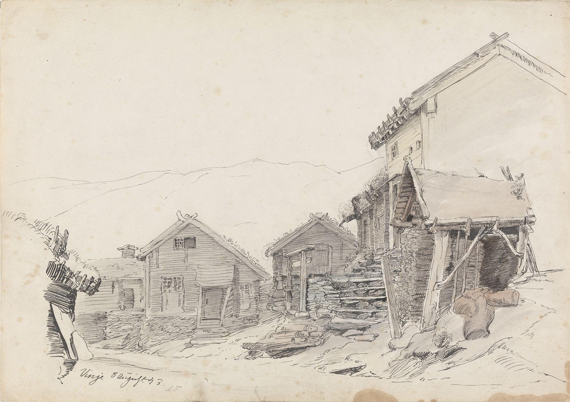 Gårdstun, Vinje by Adolph Tidemand, 1843 — digital art print download
