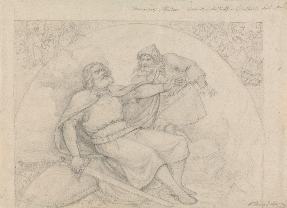 Håkon Jarl og Karker by Адольф Тидеманд, 1841 — digital art print download