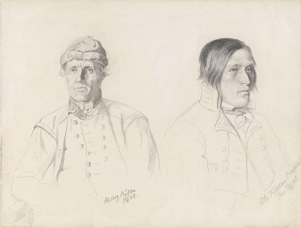 Helleg Rustan og Ole Kittelsen Baglien — Adolph Tidemand