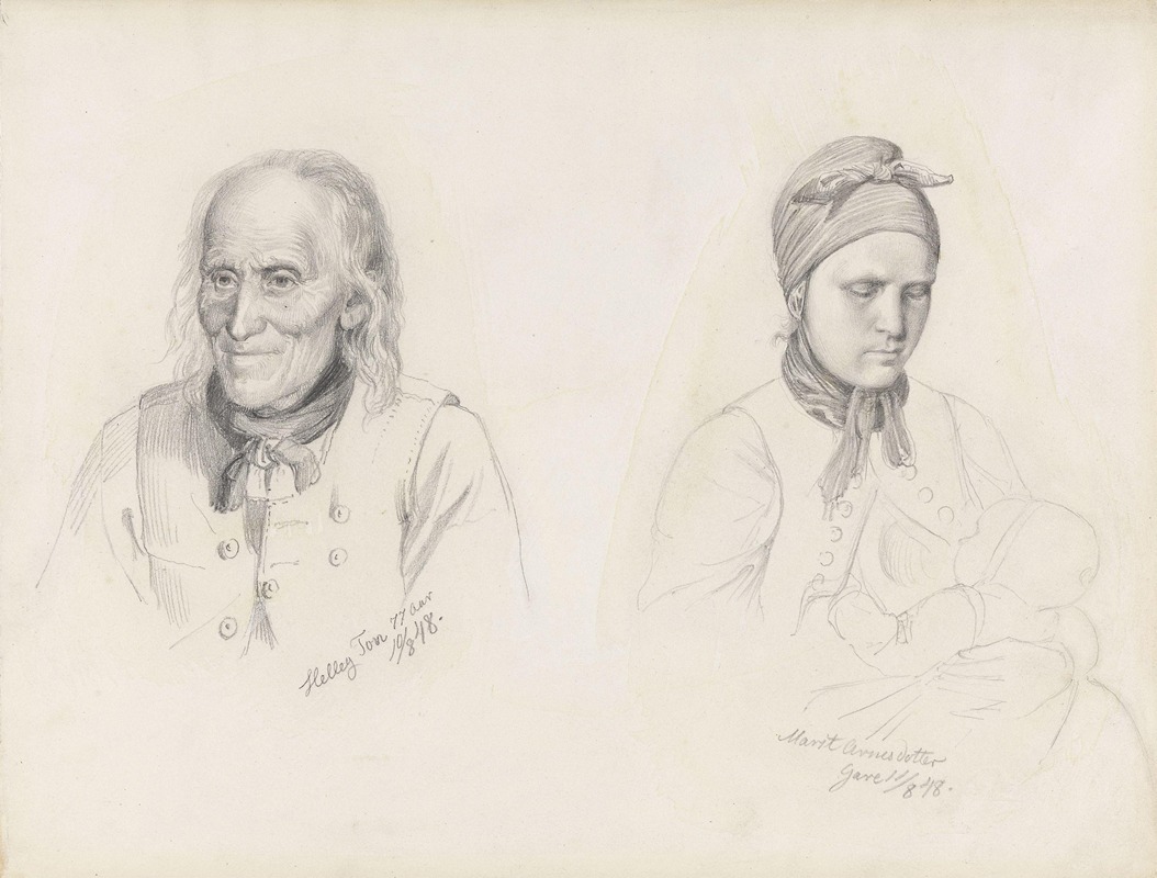 Helleg Ton og Marit Arnesdotter Gare — Adolph Tidemand