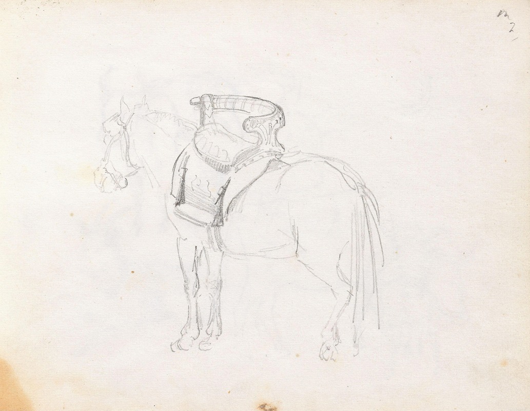 Hest med tverrsal by Адольф Тидеманд, 1848 — digital art print download