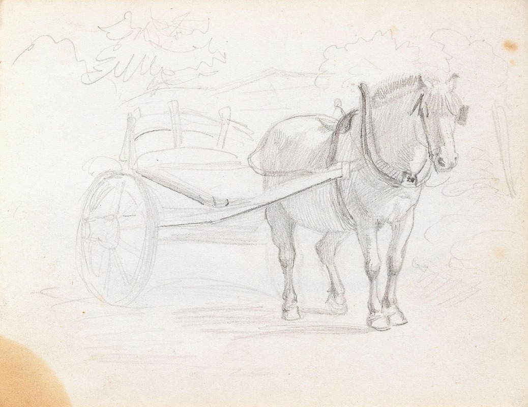 Hest og vogn by Адольф Тидеманд, 1848 — digital art print download
