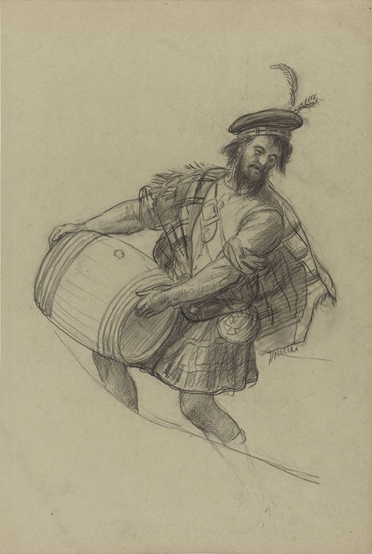 Lanseknekt med tønne i armene — Adolph Tidemand