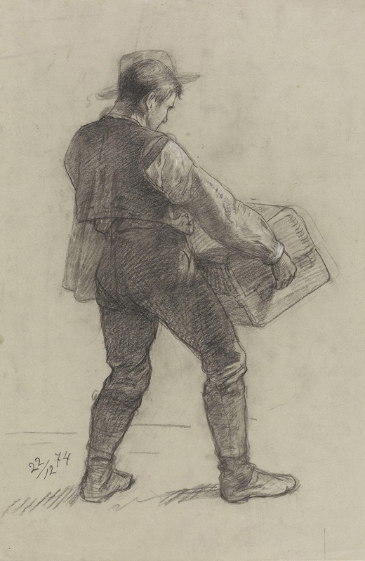 Mann som bærer kuffert by Адольф Тидеманд, 1874 — digital art print download