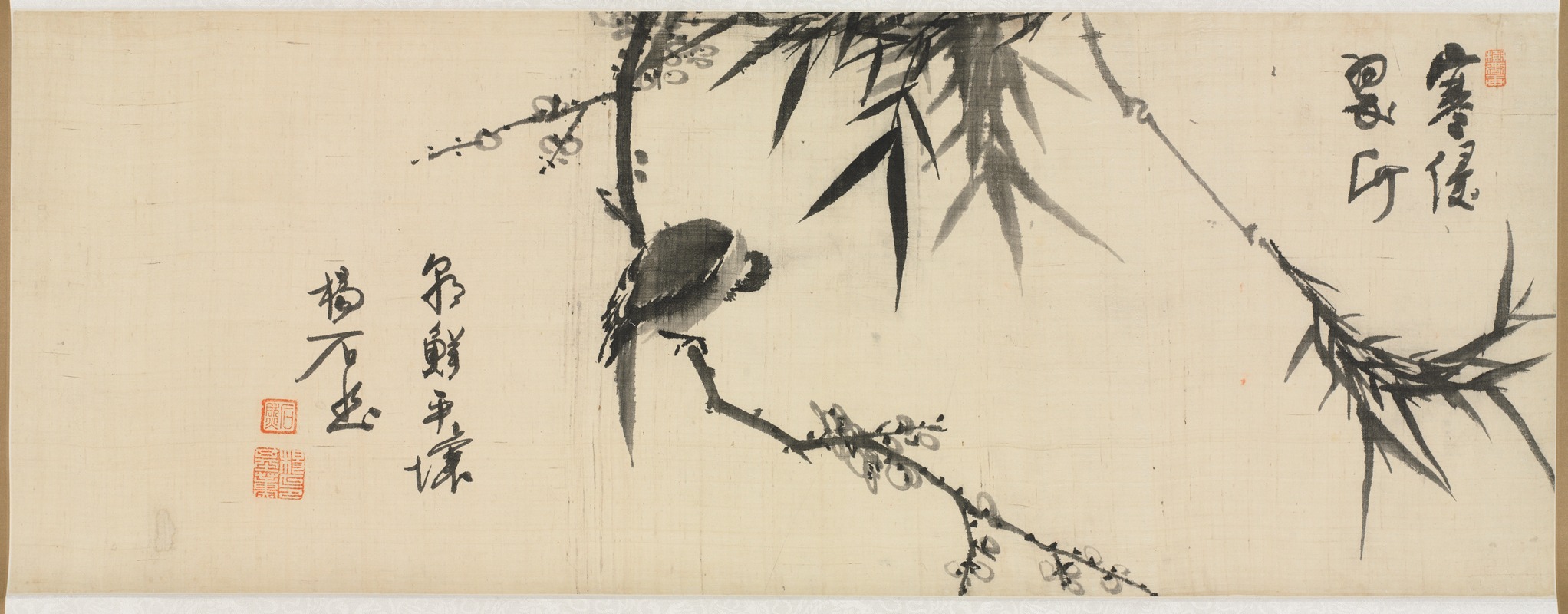 Bird Sleeping on a Plum Tree by Yang Ki-hun — digital art print download
