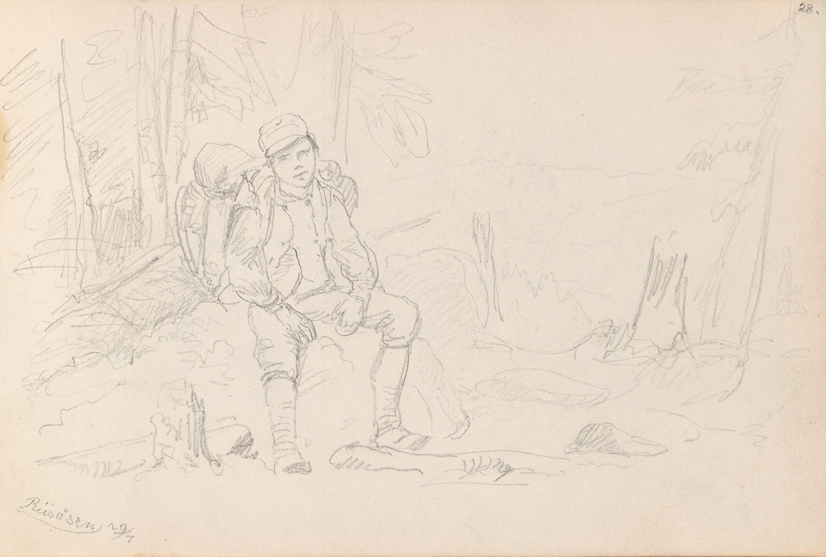Rast på Risåsen by Адольф Тидеманд, 1852 — digital art print download