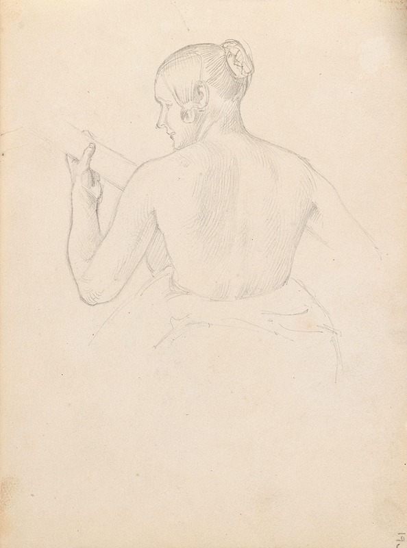 Ryggvendt kvinnefigur by Адольф Тидеманд, 1838 — digital art print download