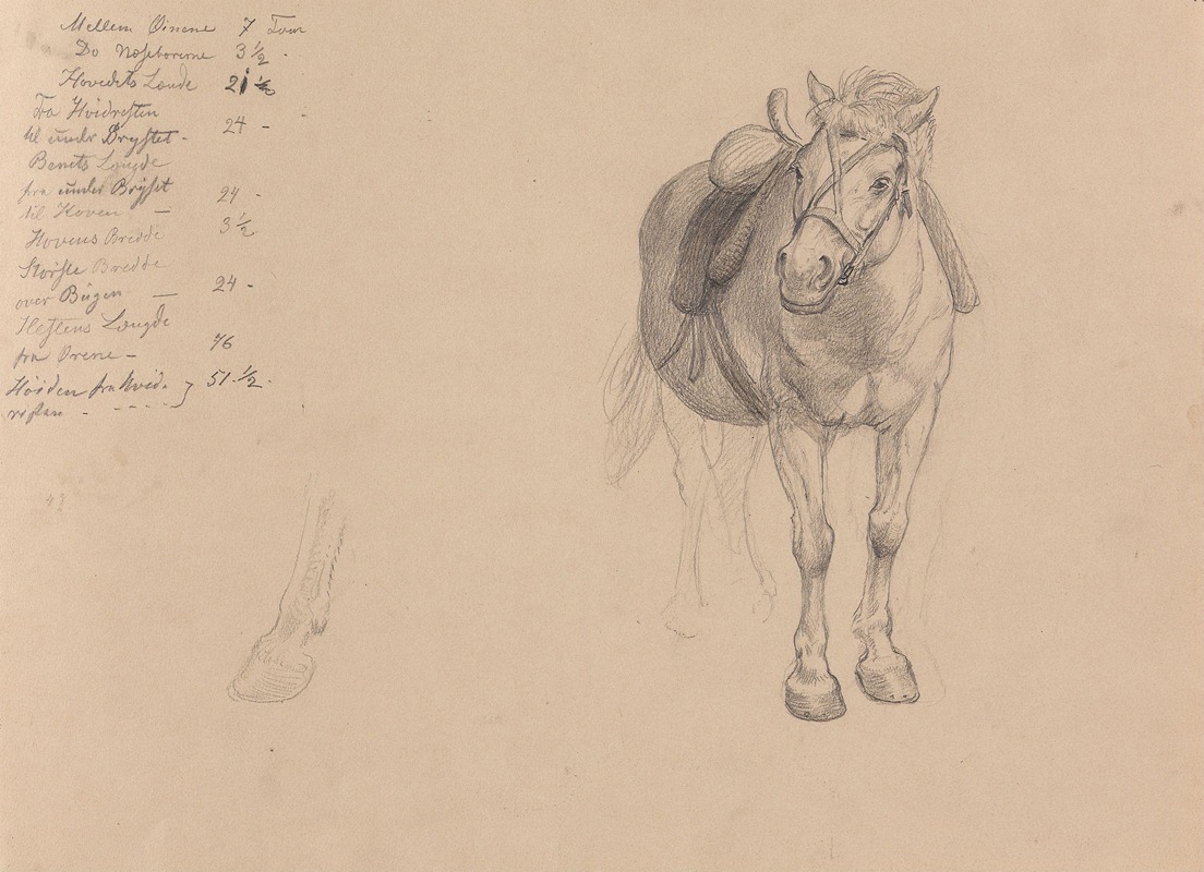 Saddled horse by Adolph Tidemand — digital art print download