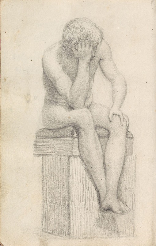 Sittende akt by Адольф Тидеманд, 1835 — digital art print download