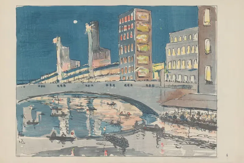 Ebisubashi bridge, a business center — Akamatsu Rinsaku