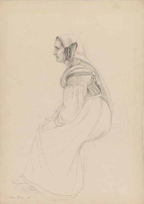 Sittende italiensk kvinne — Adolph Tidemand