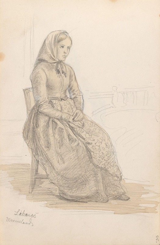 Sittende kvinne, Likenäs by Адольф Тидеманд, 1852 — digital art print download