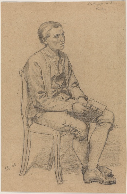 Sittende mann med bok by Адольф Тидеманд, 1860 — digital art print download