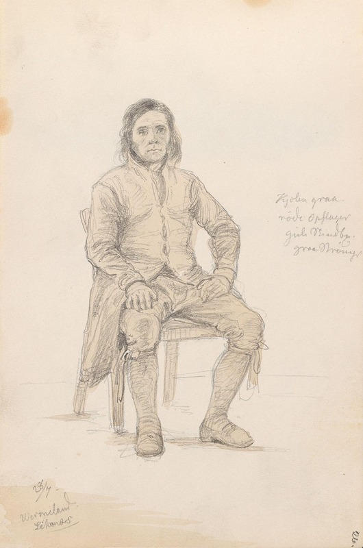 Sittende mann, Likenäs by Адольф Тидеманд, 1852 — digital art print download