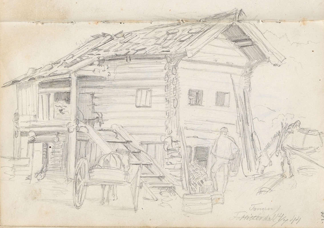 Skysstasjonen Tangen i Heddal — Adolph Tidemand