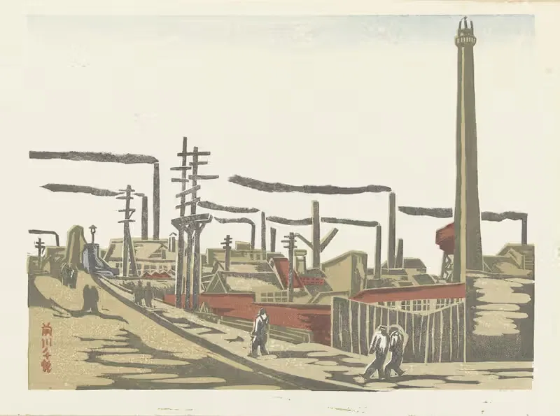 Honjo Factory District by Maekawa Senpan, 1945 — digital art print download