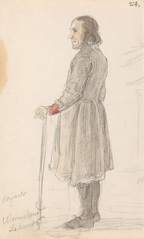 Stående mannsfigur, Likenäs by Адольф Тидеманд, 1852 — digital art print download