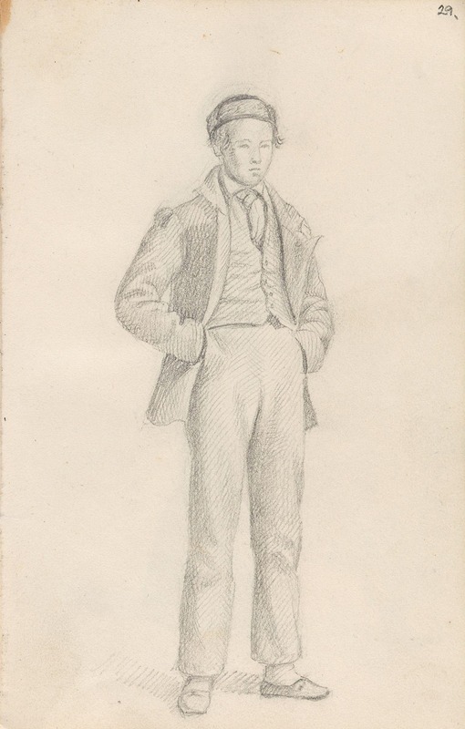 Stående ung mann by Адольф Тидеманд, 1835 — digital art print download