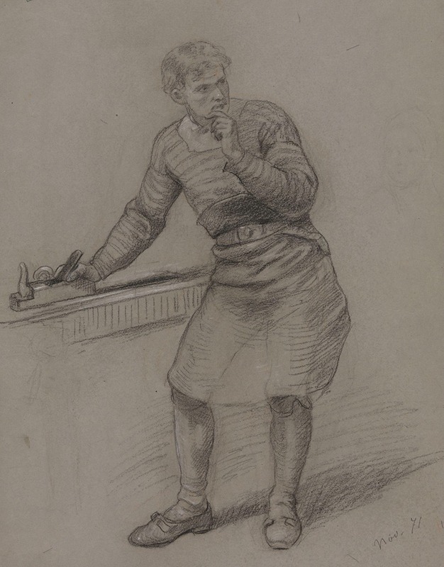 Standing Young Man with a Planer by Адольф Тидеманд, 1871 — digital art print download