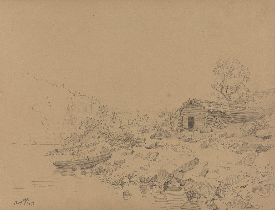 Strandparti, Magooset by Adolph Tidemand, 1848 — digital art print download