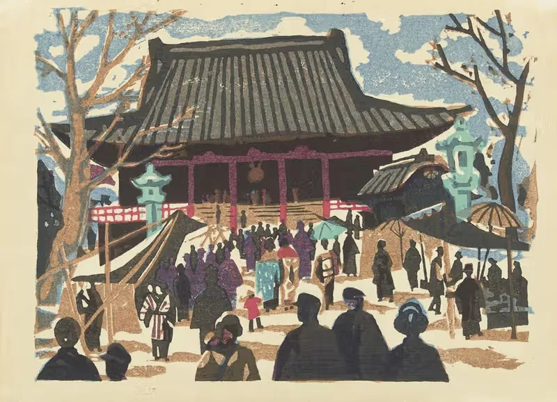 Храм Канно в Асакусе by Сайто Киёси, 1945 — digital art print download