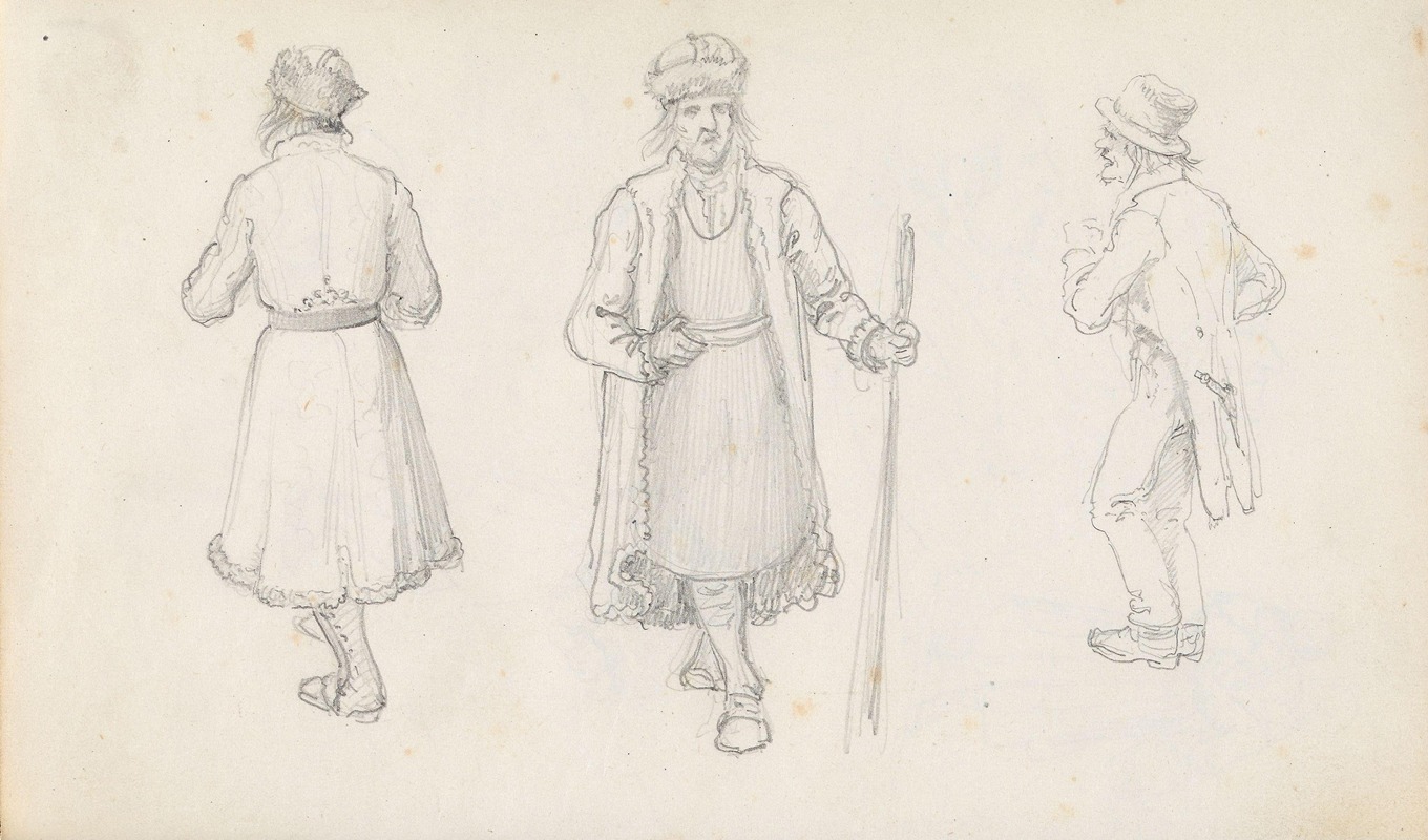 Three male figures by Адольф Тидеманд — digital art print download