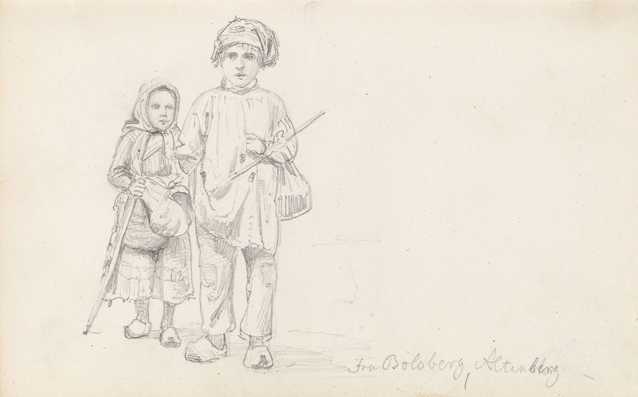 To barn, Bülsberg ved Altenberg — Adolph Tidemand