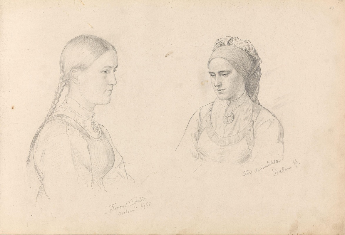 Torond Olsdatter Aasland; Tone Anundsdatter — Adolph Tidemand