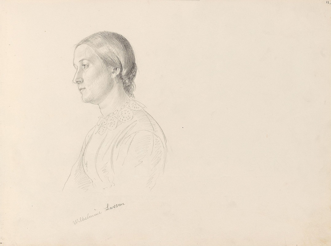 Wilhelmine Larsen by Адольф Тидеманд, 1861 — digital art print download