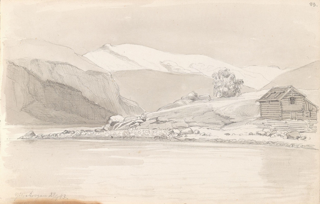 Ytre Kroken i Sogn by Адольф Тидеманд, 1843 — digital art print download