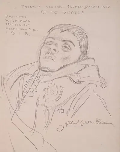 Reino Vuolle, kaatunut jääkäri by Аксели Галлен-Каллела, 1918 — digital art print download