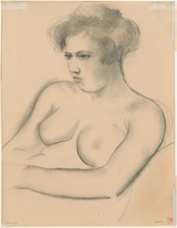 Seated female nude 2 by Арман Рассенфос — digital art print download