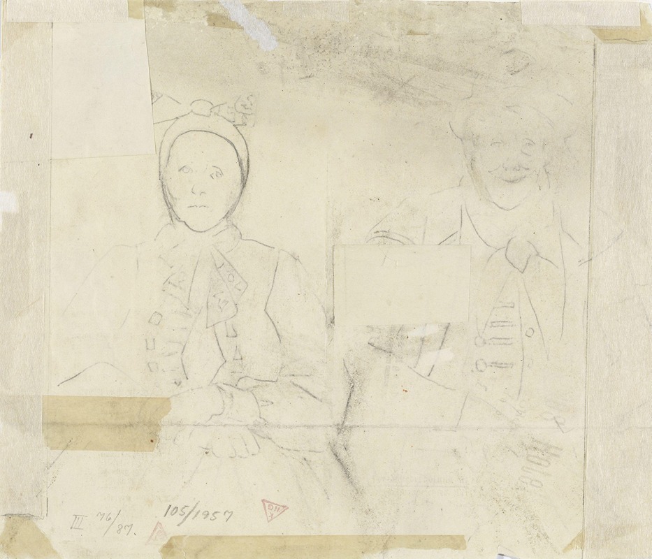 Bondepar, begge sittende en face — Christian Krohg