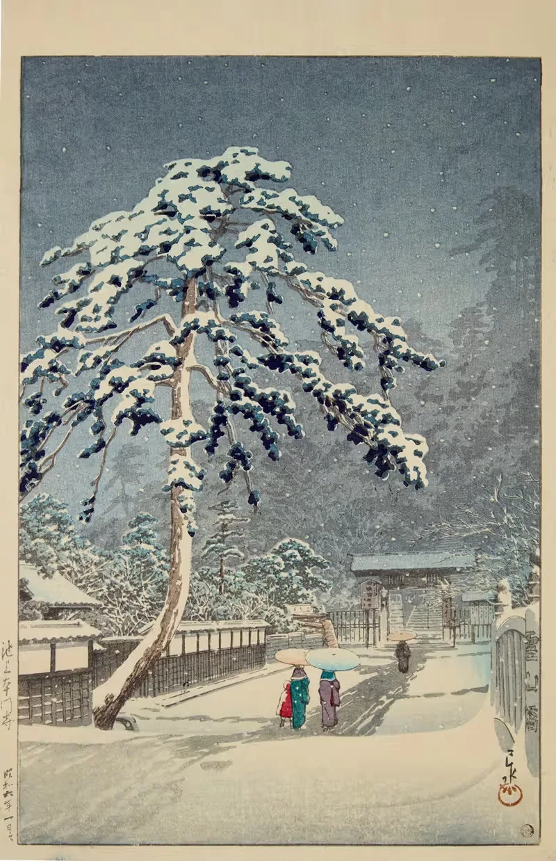 Ikegami Honmonji (Honmon Temple, Ikegami) — Kawase Hasui
