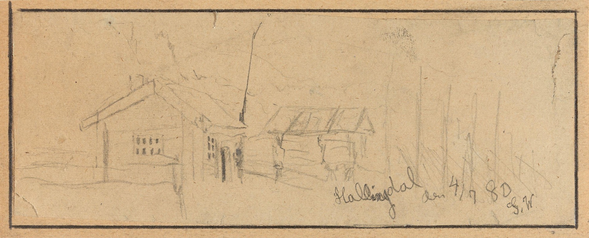 Farm Yard, Hallingdal by Густав Вентцель, 1880 — digital art print download