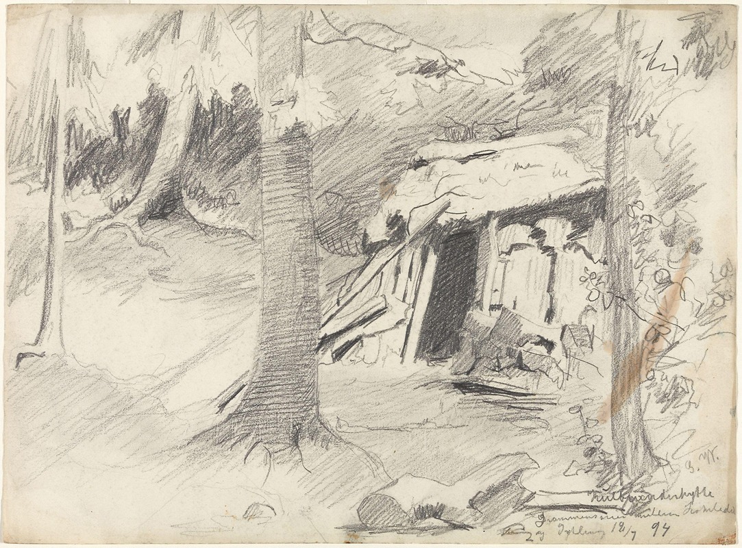 Hut in the Forest by Густав Вентцель, 1894 — digital art print download