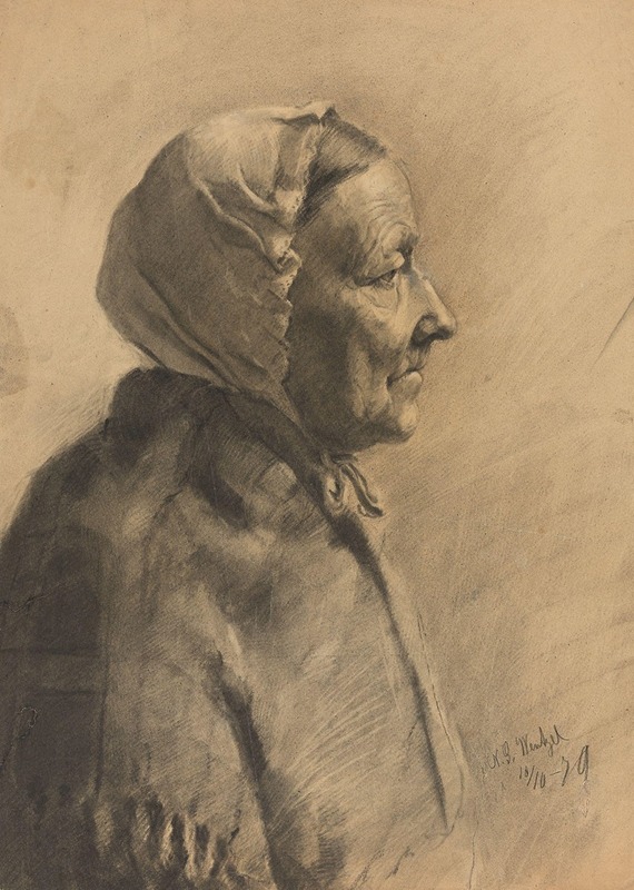 Old Woman with Bonnet by Густав Вентцель, 1879 — digital art print download