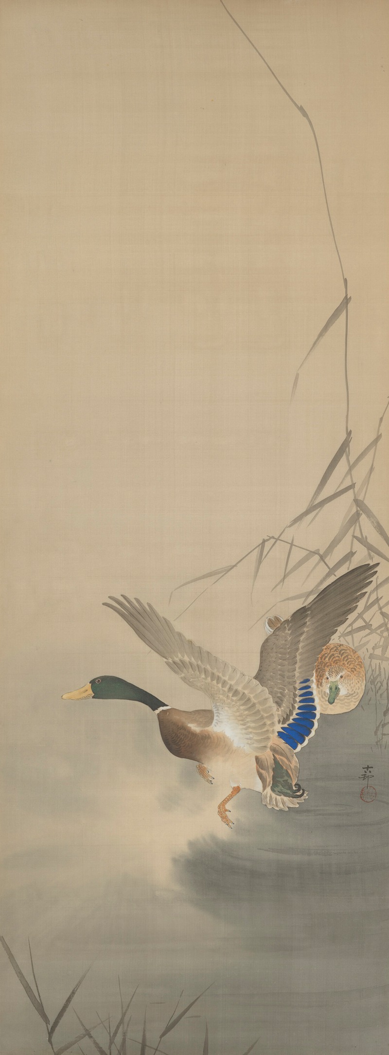 Mandarin Ducks on Water by Ohara Koson — digital art print download