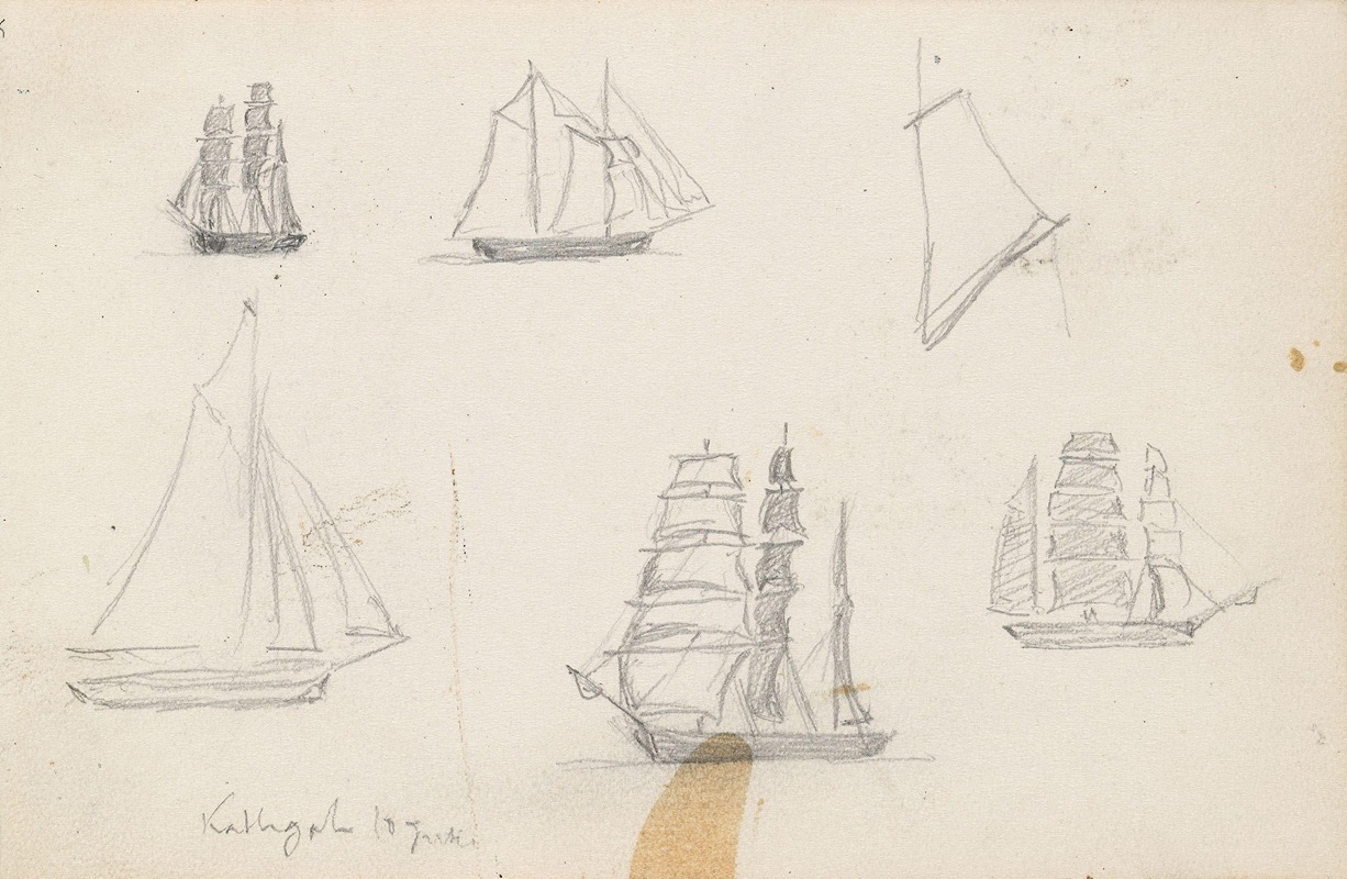 Boat Studies, Kattegat by Ханс Гуде, 1872 — digital art print download