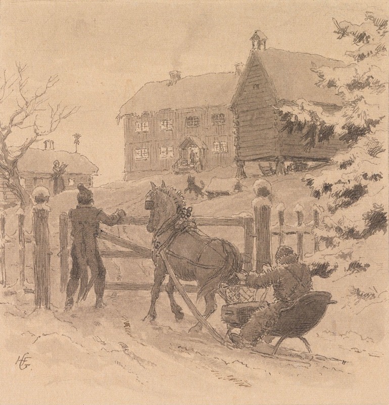 En gammeldags juleaften by Ханс Гуде, 1878 — digital art print download