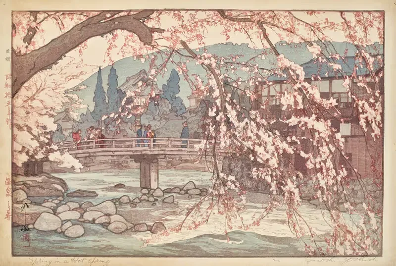 Онсэ но хару (Весна в горячем источнике) by Ёсита Хироши, 1940 — digital art print download