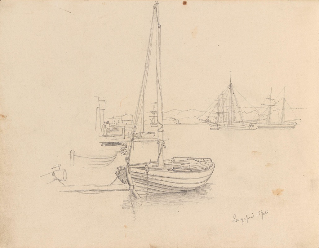 Fra Langesund havn by Ханс Гуде, 1862 — digital art print download