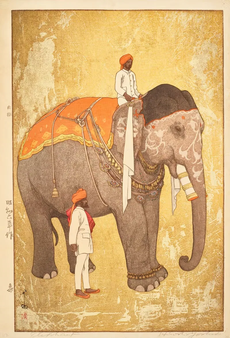 Зо (слон) by Ёсита Хироши, 1931 — digital art print download